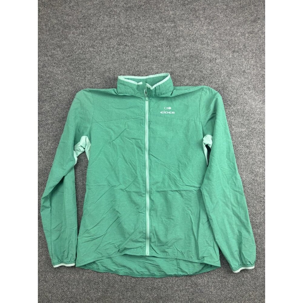 Eider Jacket Womens 8 Green Lightweight Full Zip Windbreaker Running Hiking
